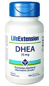 DHEA, 25 mg, 100 dissolve in mouth tablets